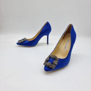 Туфли женские Manolo Blahnik 105 Hangisi Blue