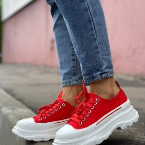 Кроссовки женские Alexander McQueen Tread Slick Red