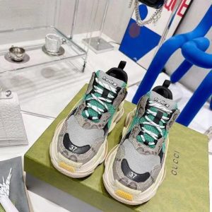 Кроссовки женские коллаборация Balenciaga и Gucci Triple S