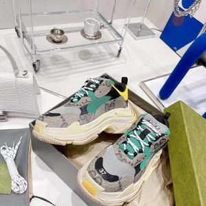 Кроссовки женские коллаборация Balenciaga и Gucci Triple S