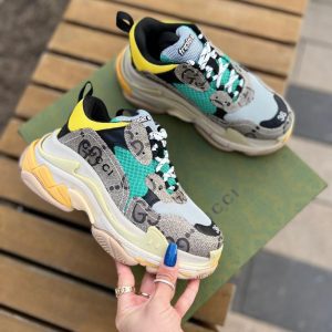 Кроссовки женские коллаборация Balenciaga и Gucci Triple S