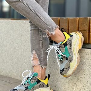 Кроссовки женские коллаборация Balenciaga и Gucci Triple S