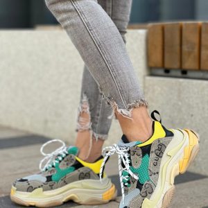 Кроссовки женские коллаборация Balenciaga и Gucci Triple S