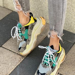 Кроссовки женские коллаборация Balenciaga и Gucci Triple S