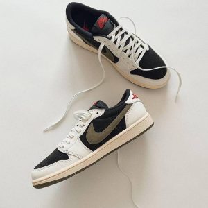 Кроссовки Nike Travis Scott Air Jordan 1 Low Olive