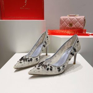 Туфли Rene Caovilla Cinderella Silver Pump 80