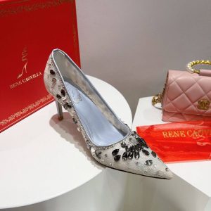 Туфли Rene Caovilla Cinderella Silver Pump 80