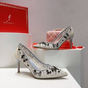 Туфли Rene Caovilla Cinderella Silver Pump 80