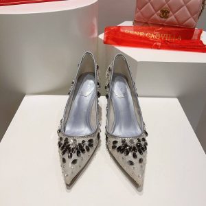 Туфли Rene Caovilla Cinderella Silver Pump 80