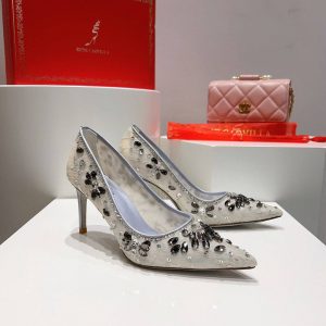 Туфли Rene Caovilla Cinderella Silver Pump 80